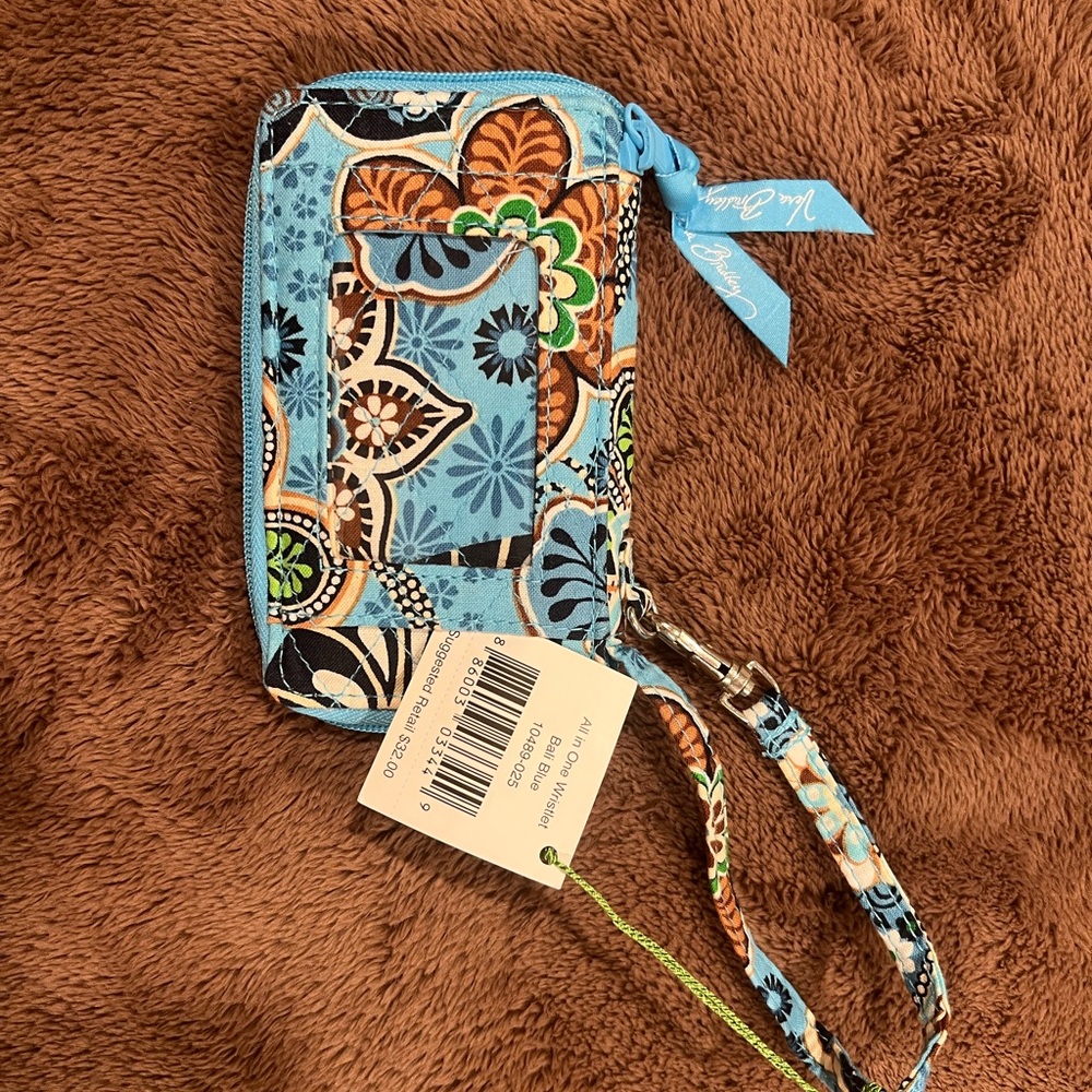 Vera Bradley Blue Floral Wristlet